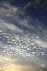The vast blue sky and clouds sky. blue sky background with tiny clouds.