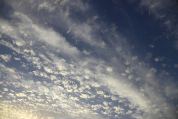 Obraz premium The vast blue sky and clouds sky. blue sky background with tiny clouds.