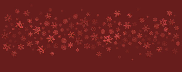 Naklejka na ściany i meble Christmas snowflakes background. Winter silver snow falling minimal decoration, greeting card. Noel subtle backdrop. Vector illustration