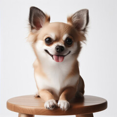 chihuahua portrait on a white background. ai generative
