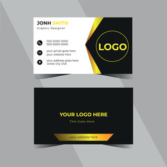 modern creative simple clean business card or visiting card design template with unique shapes
 horizontal Business card template design  presentation.