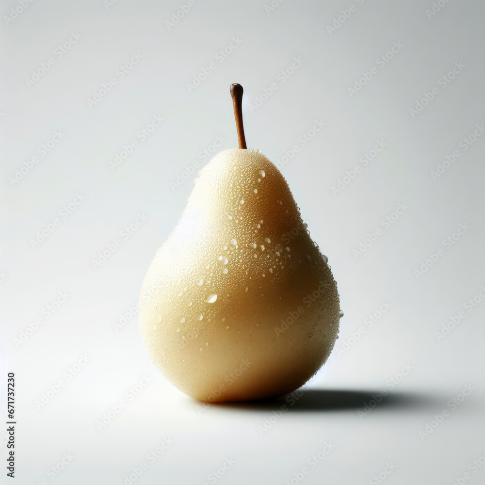 Poster pear isolated on white background. ai generative