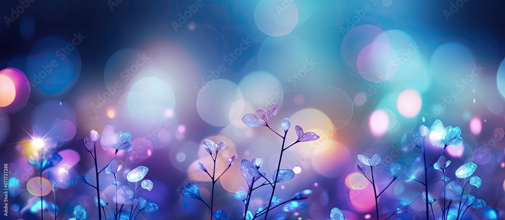 Poster bokeh background with a nature inspired pattern creates a magical effect setting a celebratory mood 