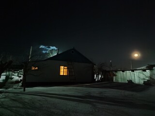 house at night