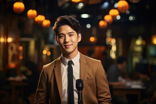 Asian Male Journalist Industry Lifestyle Background Generative AI