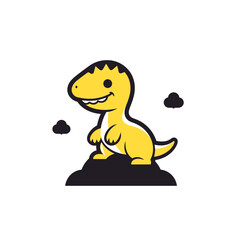 Niedliche Gelbe Dinosaurier Illustration