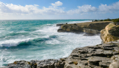 Rocky Coastline on a Windy Day