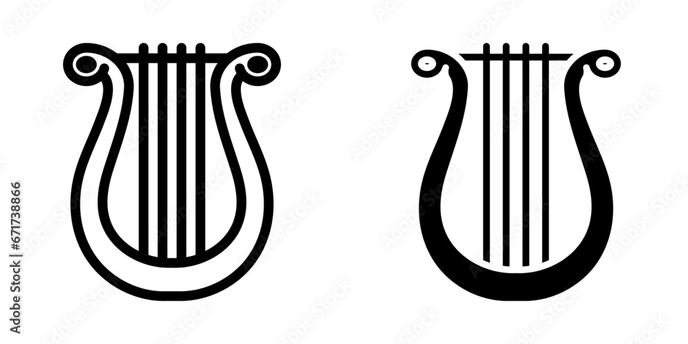 Poster lyre icon. symbol for mobile concept and web design. vector illustration