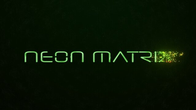Futuristic Matrix Neon Title and Logo Reveal