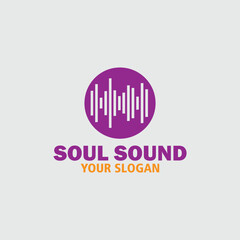 soul sound waves logo design vector format