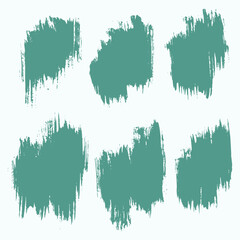 Collection of green grunge brush stroke