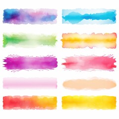 Colorful Watercolor Stains Creating an Artistic and Vibrant Palette