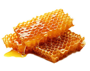 honeycomb with honey isolated on transparent background, png  - obrazy, fototapety, plakaty