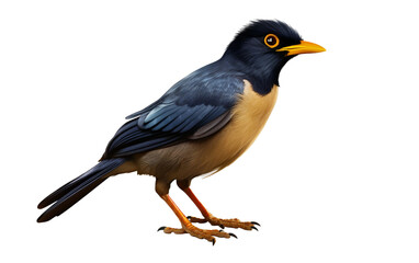 Mystic Mynah Bird 3D, on transparent background