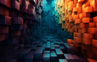 abstract background with cubes, generative ai