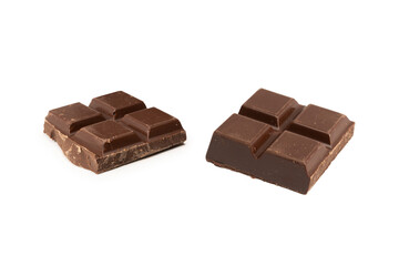 A chocolate bar isolated on white background.