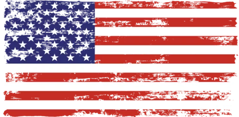Fotobehang Grunge USA Flag. American flag brush paint texture. Distressed US symbol, United States flag Vector Illustration for Celebration Holiday 4 of July American President Day, star and stripes. © Good Goods