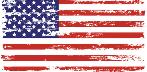 Fotobehang Grunge USA Flag. American flag brush paint texture. Distressed US symbol, United States flag Vector Illustration for Celebration Holiday 4 of July American President Day, star and stripes. © Good Goods