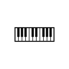 Long piano keyboard. Vector on white background.