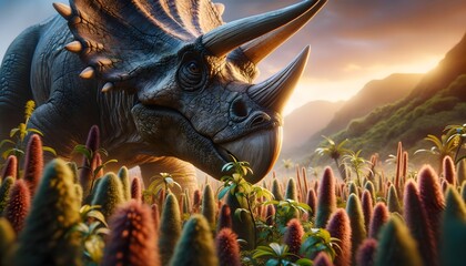 Realistic Dinosaurs Scene - obrazy, fototapety, plakaty