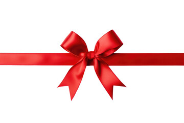 red ribbon bow isolated transparent png - Powered by Adobe