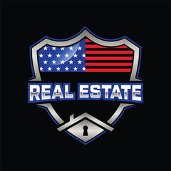 American real estate logo template, American real estate logo elements