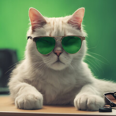 cat with glasses