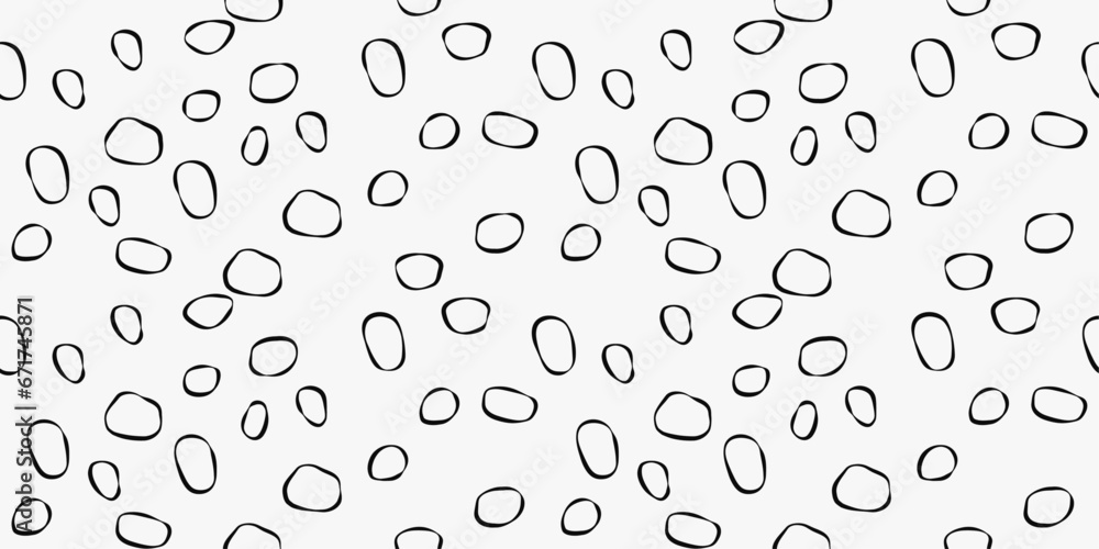 Poster Abstract simple rings, white background and rings scattered across the canvas. Vector pattern for print, design, notebooks, pillows, textiles.