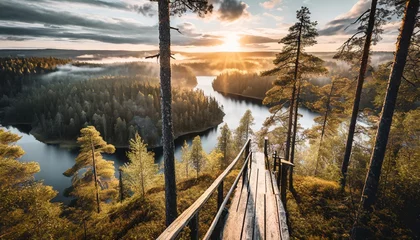 Deurstickers National Park with pine forest © Niklas
