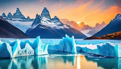 Glacial north pole landscape - obrazy, fototapety, plakaty
