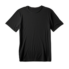 black blank t-shirt template mockup, man half sleeve fashion design, high quality. Isolated on a transparent background. PNG cutout or clipping path. - obrazy, fototapety, plakaty