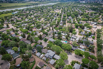Aerial of the Richmond Heights Neighborhood in Saskatoon