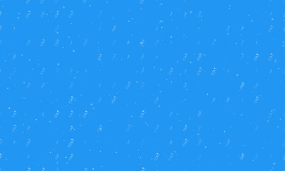 Seamless background pattern of evenly spaced white dynamite symbols of different sizes and opacity. Vector illustration on blue background with stars