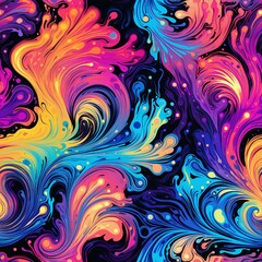 Fototapeta na wymiar Acid Washed Psychedelic Liquid Swirls Pattern