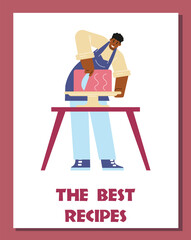 Man chef cook big cake.