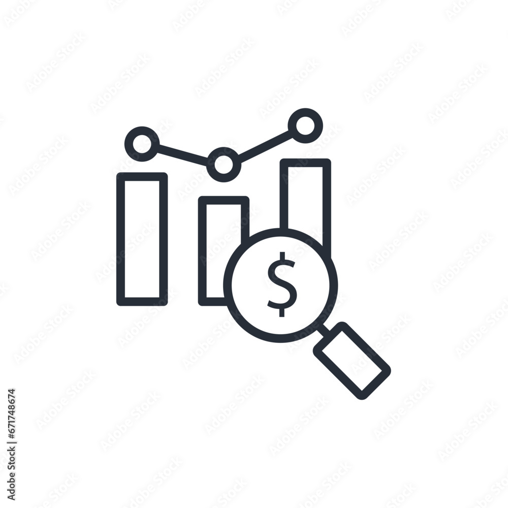 Poster analysis icon. vector.editable stroke.linear style sign for use web design,logo.symbol illustration.