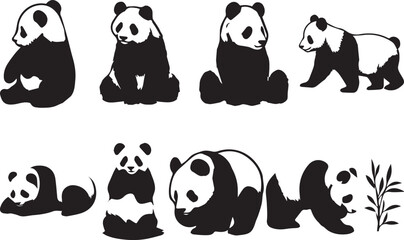 panda EPS, panda Silhouette, panda Vector, panda Cut File, panda Vector © Milan