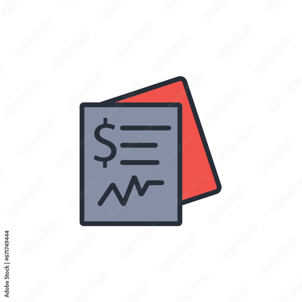 Poster invoice icon. vector.editable stroke.linear style sign for use web design,logo.symbol illustration.