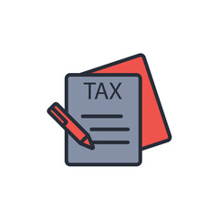 tax return icon. vector.Editable stroke.linear style sign for use web design,logo.Symbol illustration.