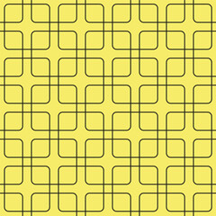 Contour rounded squares, geometrical seamless pattern