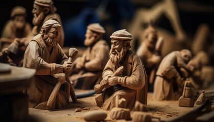 Photo of Wooden Figurines Arranged in Artistic Display