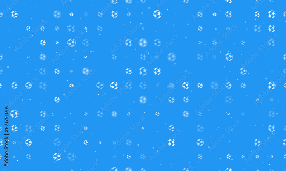Aufkleber seamless background pattern of evenly spaced white football symbols of different sizes and opacity. 