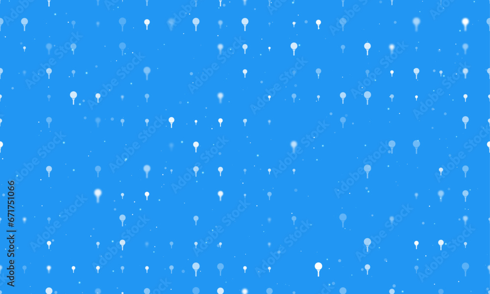Poster seamless background pattern of evenly spaced white golf symbols of different sizes and opacity. vect