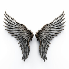 Obraz premium wings black dark angel on white background