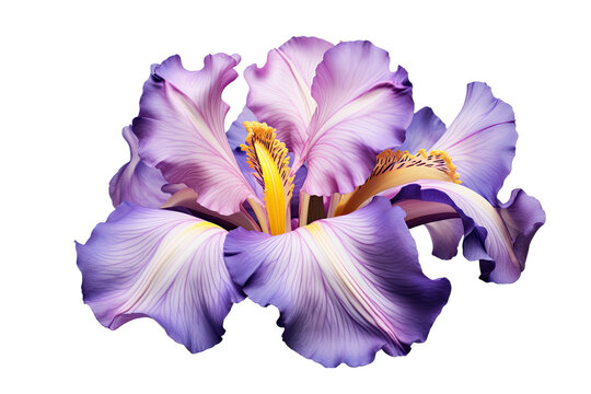 blossoming iris flower close-up, isolated on a transparent background. PNG, cutout, or clipping path. - Powered by Adobe