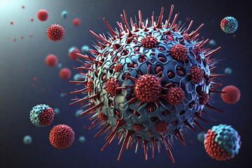 Obraz premium Virus, Adeno-associated virus (AAV), 3d illustration