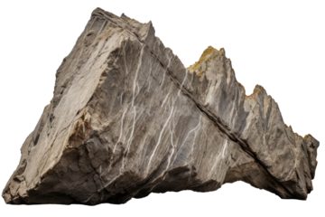 a sharp, pointed, and heavy mineral rock isolated on a transparent background. (PNG, cutout, or clipping path.)