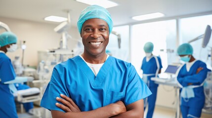 Obraz premium Smiling Male Surgeon in Modern operating room