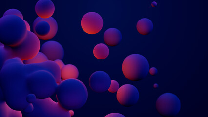 Metaverse 3d render morphing animation pink purple abstract metaball metasphere bubbles art sphere blue background backdrop vr space moving meta balls shapes motion design fluid liquid of presentation