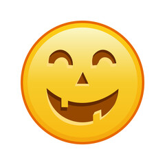 Scary halloween face Large size of yellow emoji smile